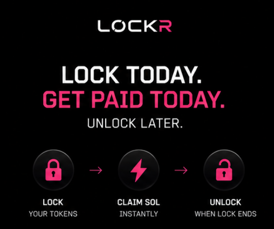 lockrfun's tweet photo. Introducing Lockr.

The first token locking platform that gives holders instant liquidity.

Lock your https://t.co/RN6ZaueJos tokens for a period you choose, receive your share of creator rewards in SOL immediately, and unlock your tokens when your lock expires. https://t.co/Cb4HXVEgYI