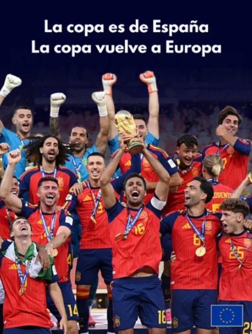 UEenEcuador's tweet photo. 🇪🇸🏆 ¡CAMPEONESSSS! OEOEOEOE!

¡España es campeona del mundo 2026! 🇪🇸

Qué torneo. Qué equipo. Qué victoria.

Gracias por inspirar a Europa y por traer de vuelta a casa una copa “made in Europe”. https://t.co/wtjLWZgdVp