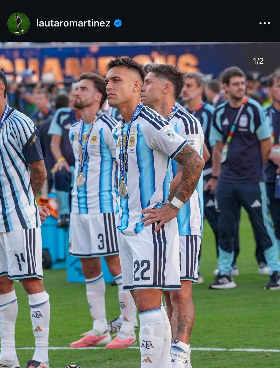 LautaroM22_'s tweet photo. 🚨Lautaro en instagram:

“Siento orgullo de ser ARGENTINO. 

Me hubiese gustado ayudar al equipo adentro de la cancha PERO BUENO” https://t.co/zw8kpOGQkS