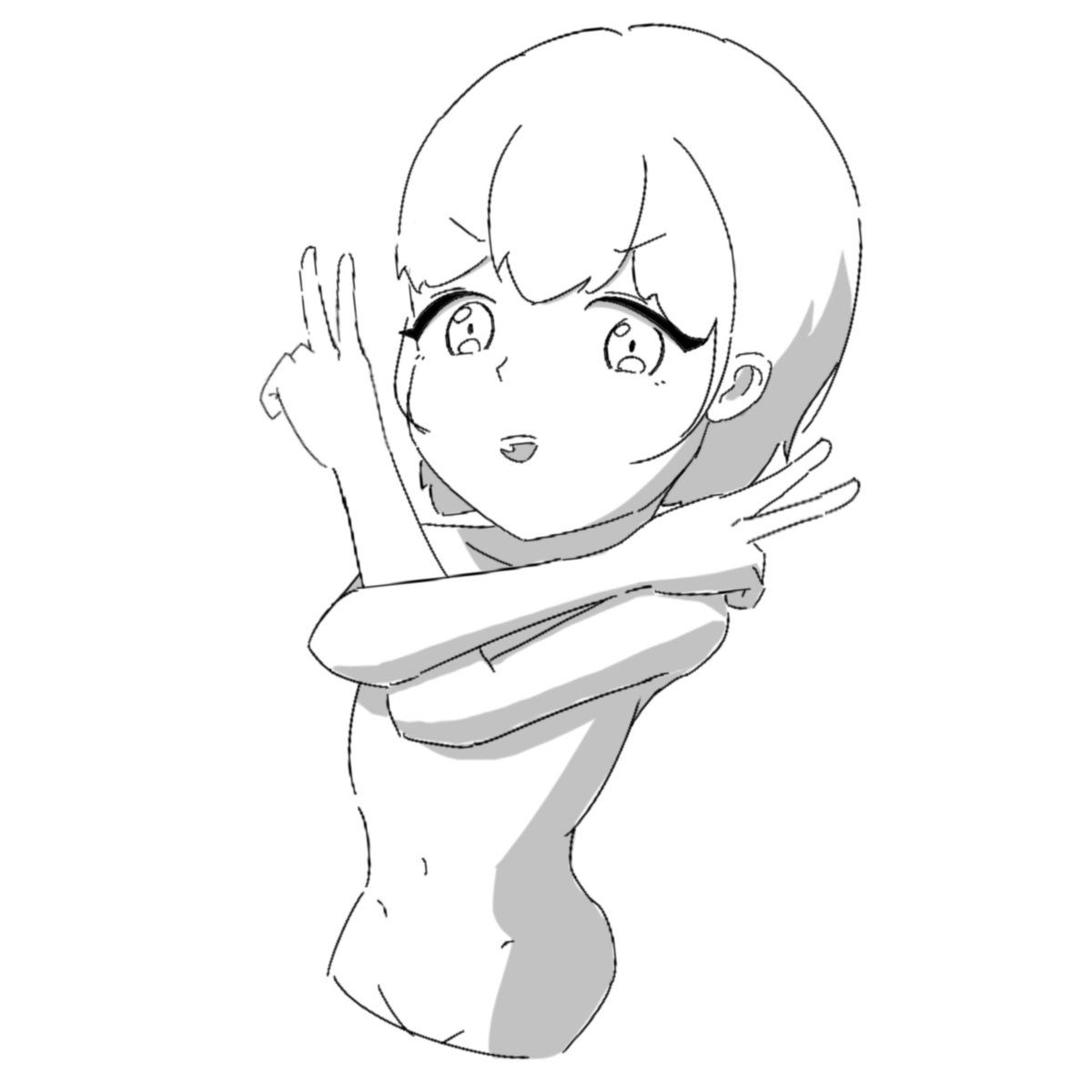blend7510's tweet photo. ブイブイ✌️
 #イラスト練習中 https://t.co/v0TPOmpzJj