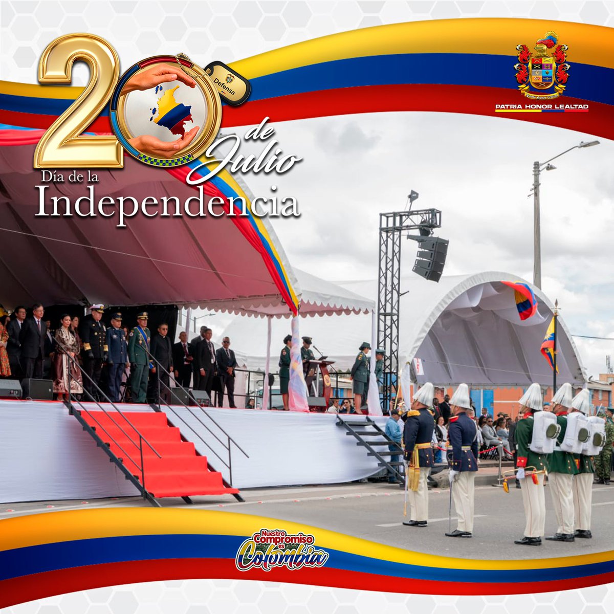 COL_EJERCITO's tweet photo. #20DeJulio| Estas son algunas de las imágenes que capturan los mejores momentos vividos durante el majestuoso desfile militar del 20 de Julio. Una jornada en la que miles de colombianos rindieron homenaje a quienes, con honor, valentía y compromiso, protegen a la Nación. 

Abrimos hilo 🧵⬇️ (1)

#EnModoPatrio