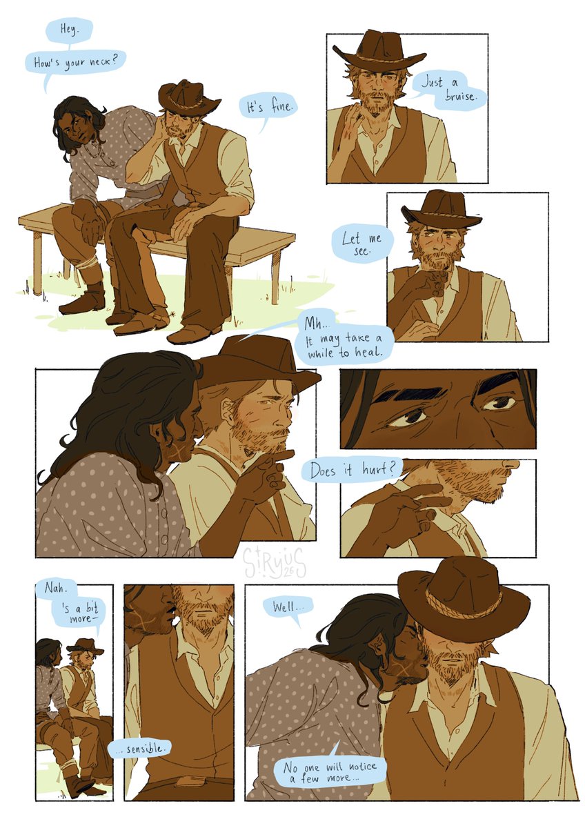 siryusart's tweet photo. little charthur comic inspired by the bounty hunter scene in the fields ✨
#rdr2 https://t.co/dnzsvdATdA