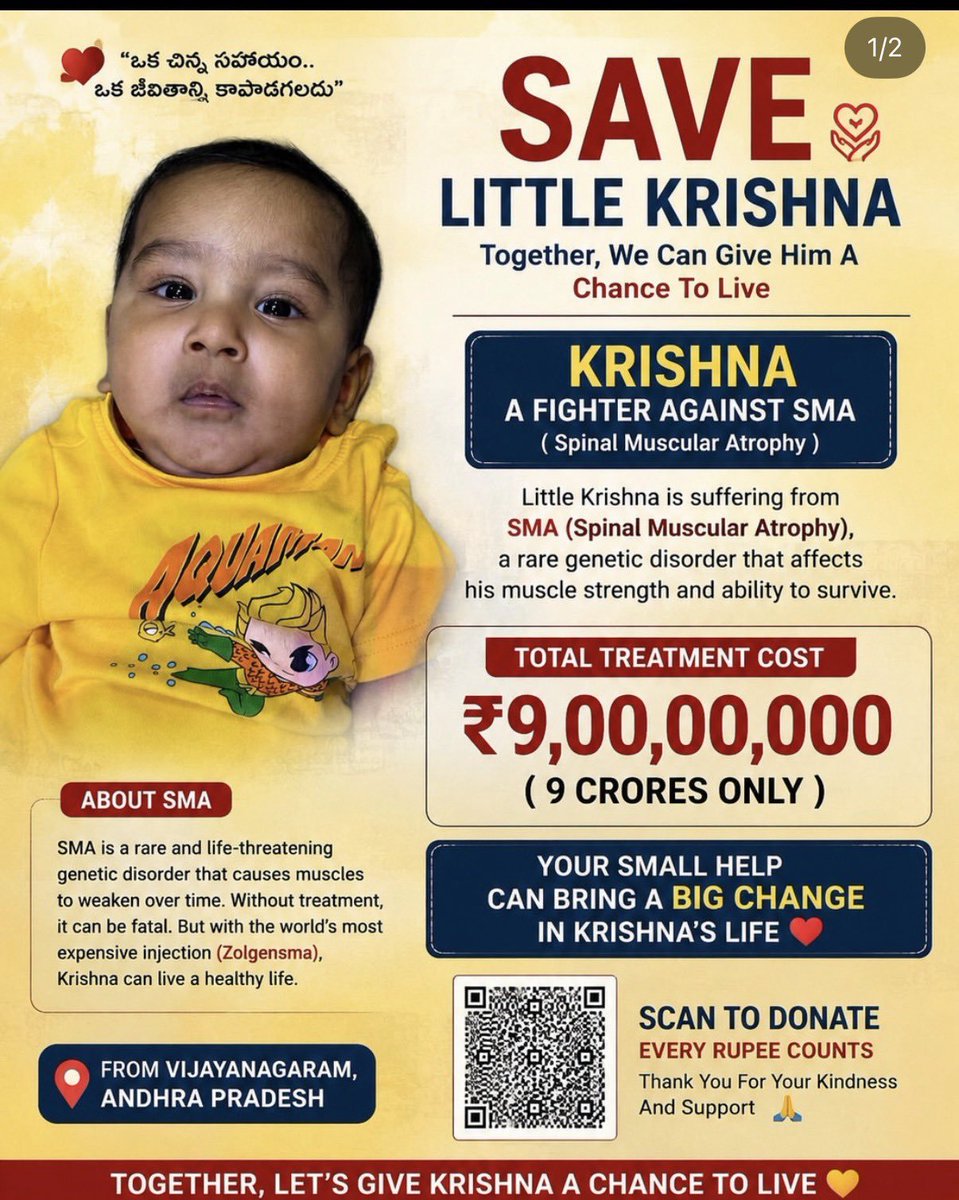 Nidhi_Reddy_18's tweet photo. Please donate how much you can plzz plzz plzz🙏🙏
#SaveLittlekrishna https://t.co/GQr8b2TUoz