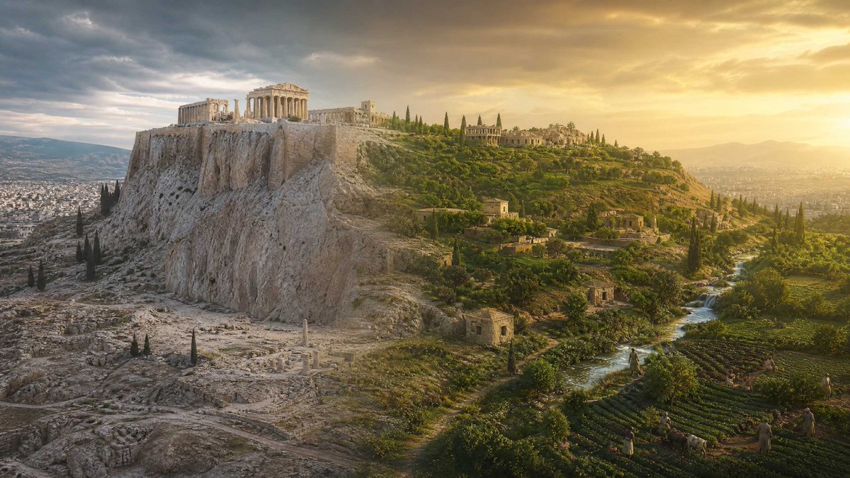 ancientorigins's tweet photo. Every tourist who visits the Acropolis sees the same thing: a sheer, rocky outcrop rising dramatically above Athens. But what if those cliffs are not the result of millions of years of gentle erosion?

 Over 2,500 years ago, an Egyptian priest told the Greeks that the Acropolis was once a broad, fertile plateau, until a catastrophic flood stripped it bare in a single night. Modern geology has always dismissed this as myth.

But geologist Joe O'Donoghue has spent years examining the boulders, conglomerates, and sedimentary basins surrounding Athens and what he found is difficult to explain away. Boulders transported 40 kilometres from mountains to the northwest. Three distinct flood episodes in the Mesogea Basin. Huge blocks of Pendeli Mountain broken off and hurled into the valley below. And the official Greek Geological Survey map that labels the deposits on the slopes of the Acropolis as "diluvial."

 In Part 3 of this extraordinary series, the evidence comes home to the most famous hill in the ancient world.

Read on Premium: https://t.co/pRvxF9CkC3

Read on Unleashed: https://t.co/zU0SrMkl3C