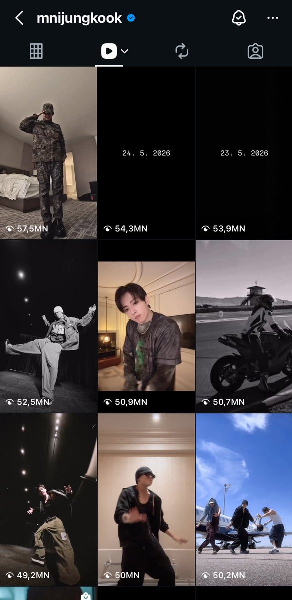 SICKTEAR7's tweet photo. #JUNGKOOK is the Only Kpop Act to has 17 reels over 50M+ views on Instagram , surpassing his group #BTS 🥵🔥

— He posted his first reels on on 26th march 🤯 https://t.co/sBQMgqQ8Px