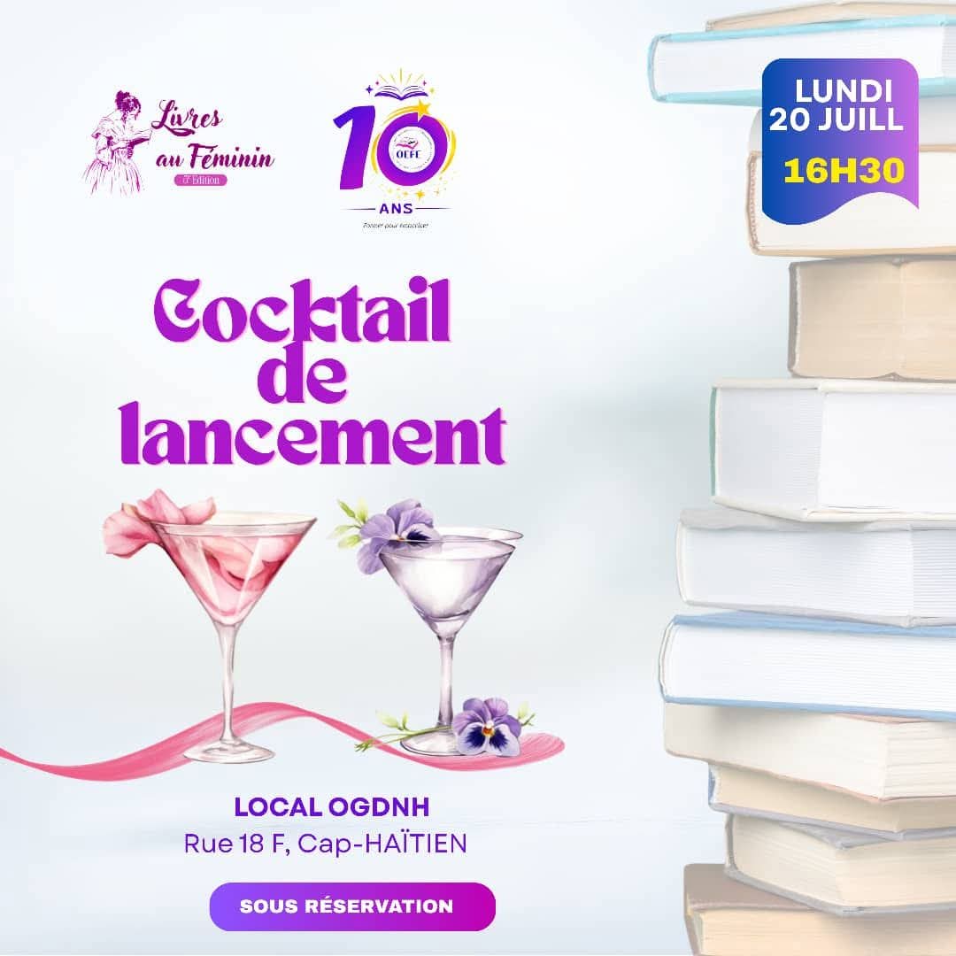 oefehaiti's tweet photo. Cocktail de lancement du Festival Livres au Féminin au Cap-Haïtien. 
C'est pour cet après-midi 📚📖 https://t.co/e3tSQTgEJt