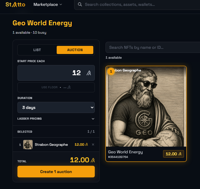 geotokenoficial's tweet photo. The winner of this #NFT #auction will get an 150 $GEO airdrop.
#Geographe #Strabon blessings 🙏🧧🍀
3 days left. Join it!
First auction on @phezziesalgo Statto marketplace https://t.co/qaTYdq8CUD