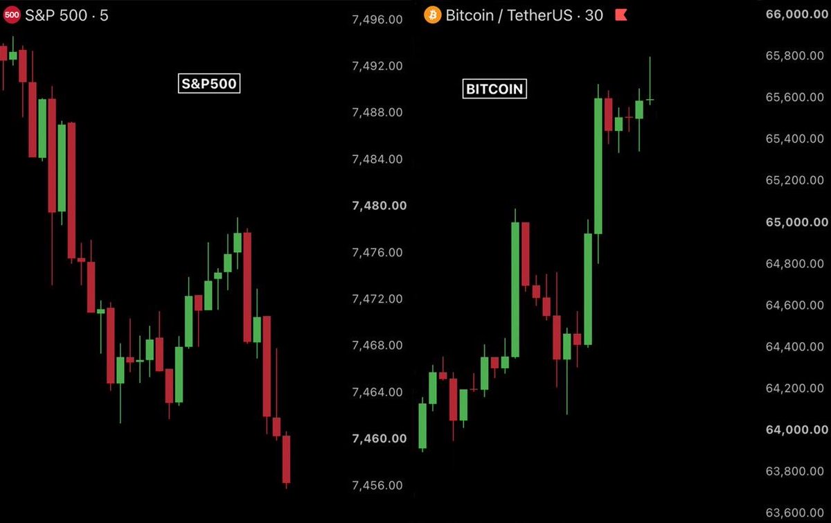 AshCrypto's tweet photo. Stocks are dumping 

Bitcoin is pumping https://t.co/WPfwuKxQt5