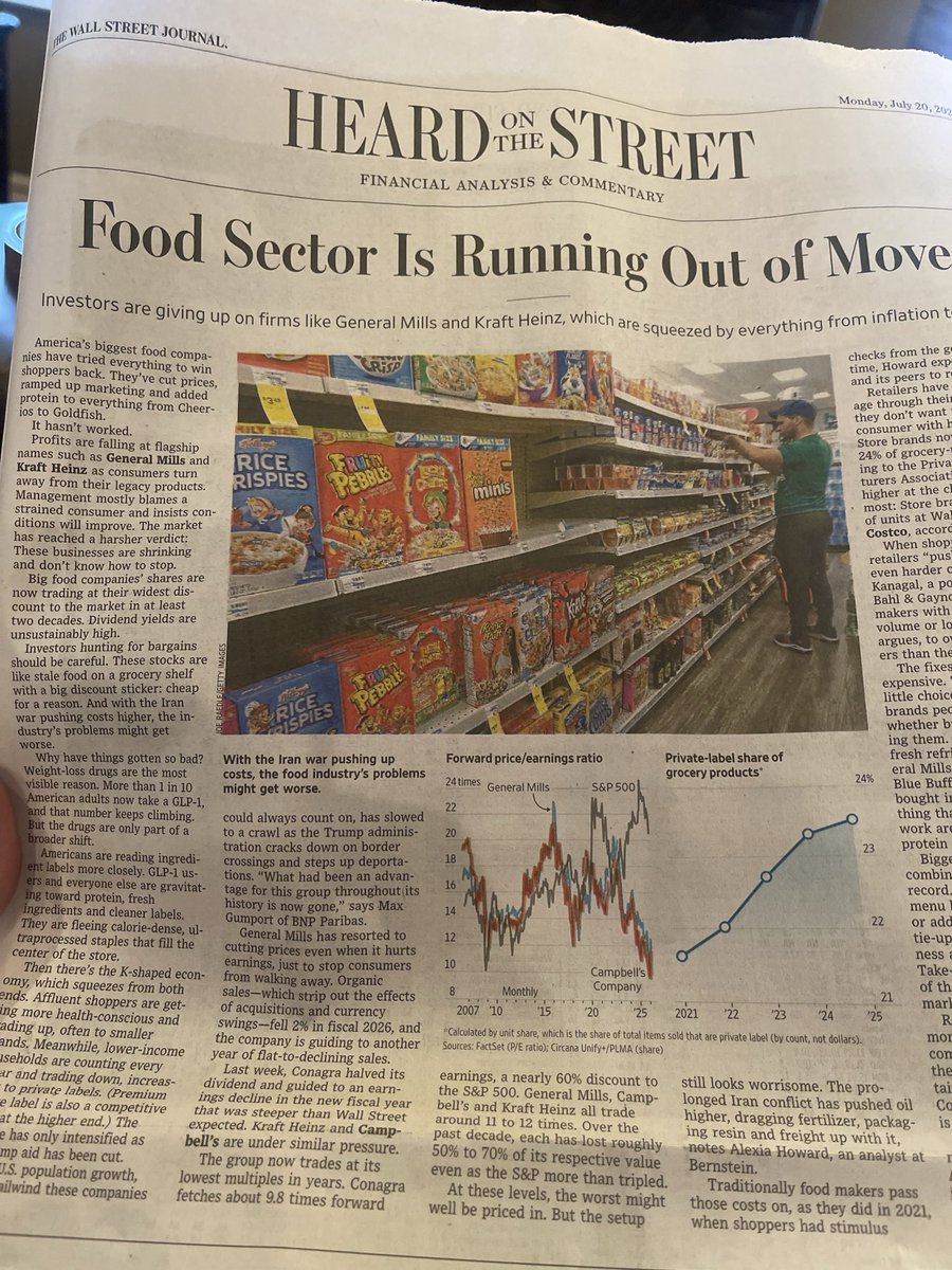 PlumberMD2's tweet photo. After a few months of waiting finally in the green with my significant Food Sector investment KHC CAG GIS CPB. Was contemplating selling, but someone sent me this today and now there is hope! https://t.co/BORq92RyGi