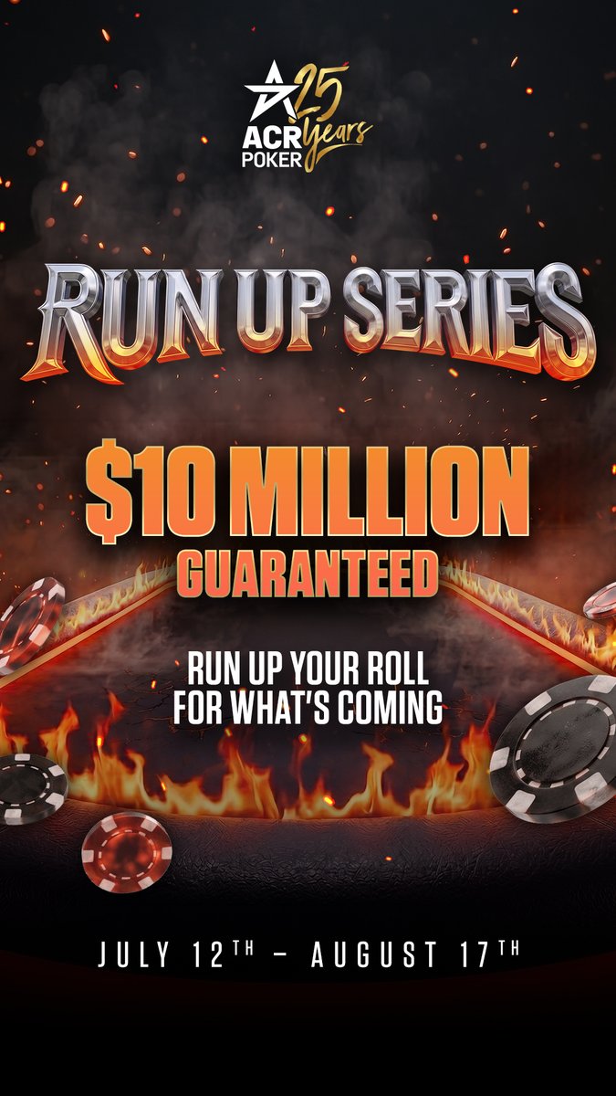 ACR_POKER's tweet photo. 🗣️Have you locked in your Day 2 seat yet? That’s where things get real.

Massive mystery bounties are in play, including a top prize of $100K... but you’ve got to make it there first.

Flights are running every hour, every day for the $66 buy-in, $1M GTD Mystery Bounty.💥💰

Best part? It’s a cumulative stack format. Play multiple flights, build your stack, and carry it into Day 2.📈

Bigger stack = Better chance at those bounties. 
#acrpoker