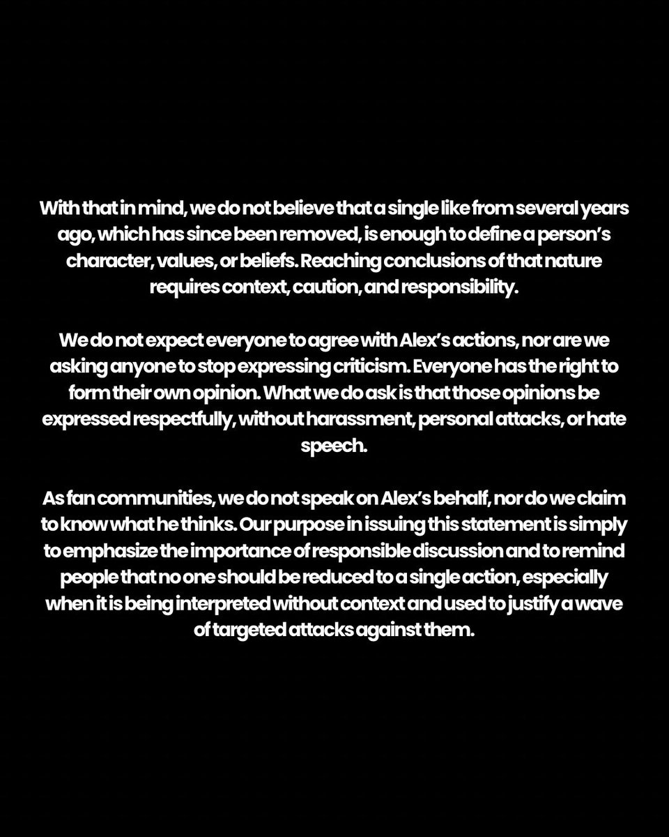alexdunneupdate's tweet photo. This statement is a reflection of the Updates Alex Dunne Brasil and Alex Dunne Brasil teams. We do not represent Alex Dunne or his team, nor do we seek to invalidate criticism or questions regarding the situation.

— Alex Dunne Brasil &amp; Updates Alex Dunne Brasil. https://t.co/0nzWfADtrV