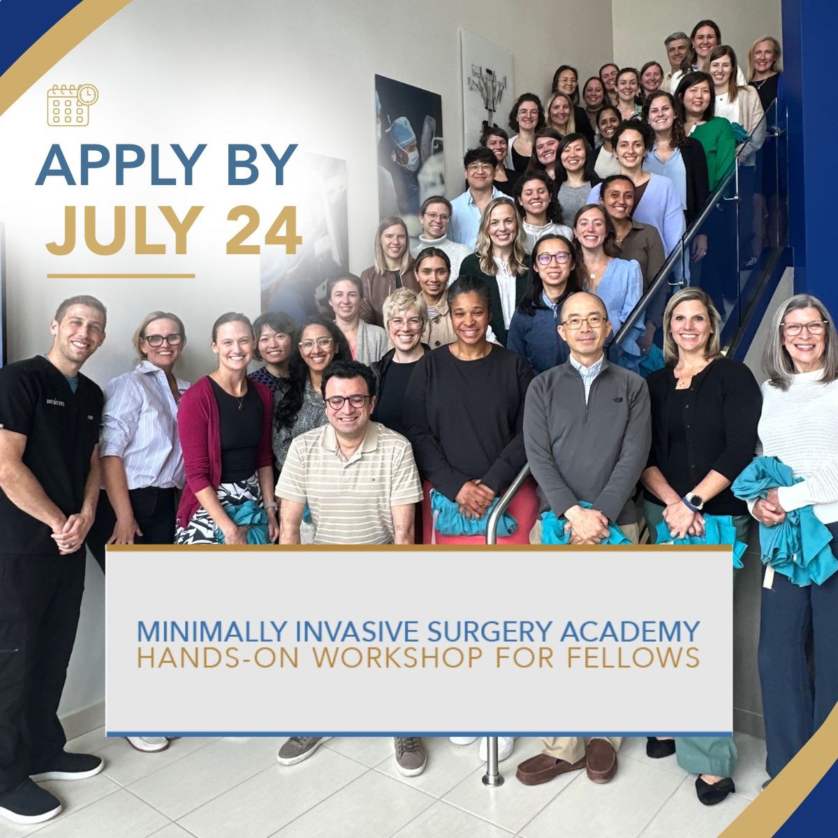 SGO_org's tweet photo. Robotic surgery expertise starts here.

Supported by an educational grant from Intuitive Surgical, the MIS Course combines focused didactics with hands-on simulation to help fellows accelerate their technical skills.

Applications close July 24: https://t.co/ZmVNOOJDSR https://t.co/bpQ60ntu5T