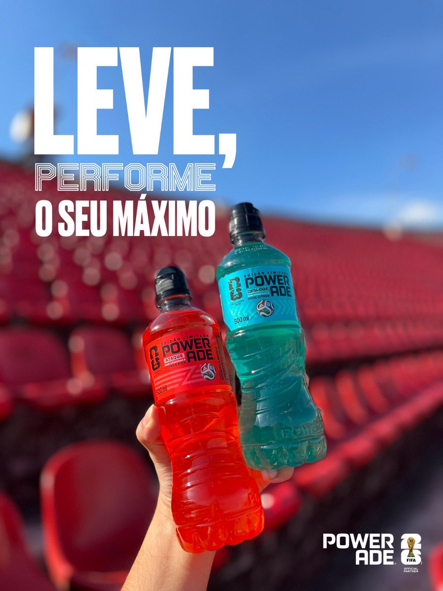 SaoPauloFC's tweet photo. Powerade acompanha a intensidade de cada lance. 🥅 Leve o seu máximo. Performe com Powerade.

#SPFC #Powerade https://t.co/FYDHXKPBEl