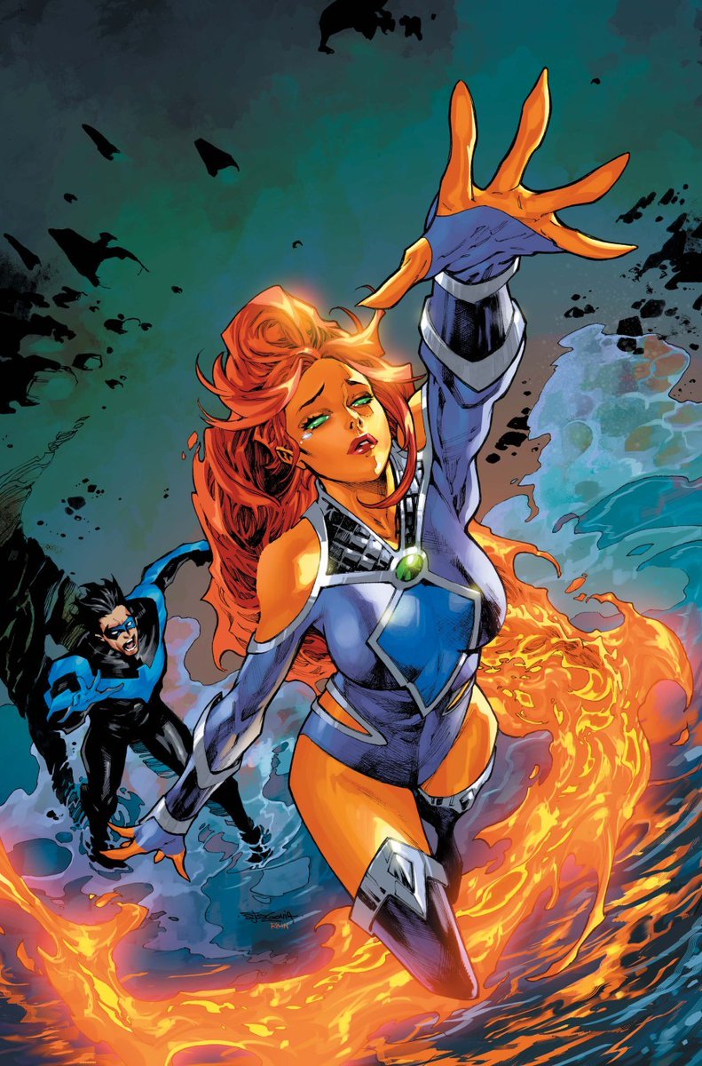 ComicCrusaders's tweet photo. Starfire and Nightwing by Stephen Segovia #comics #comicart #comicbookart #art https://t.co/XZeqeISlGX
