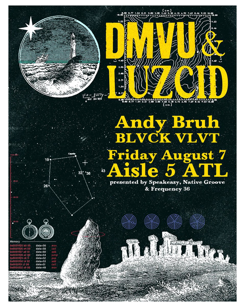 Aisle5atl's tweet photo. Andy Bruh &amp; BLVCK VLVT added to the DMVU &amp; LUZCID show Friday August 7th at Aisle 5
Tix: https://t.co/BvlnreuWaK https://t.co/Xgb0NeWKJN