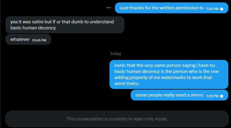 rigeeri's tweet photo. Finding, compiling, restoring or arranging illegitimately obtained material does not transfer ownership, yet he demands that others retain his watermark, accuses people of "stealing his property", AND gatekeeps archival content that was never his to begin with.

2/3 https://t.co/x6vnHMYMqK