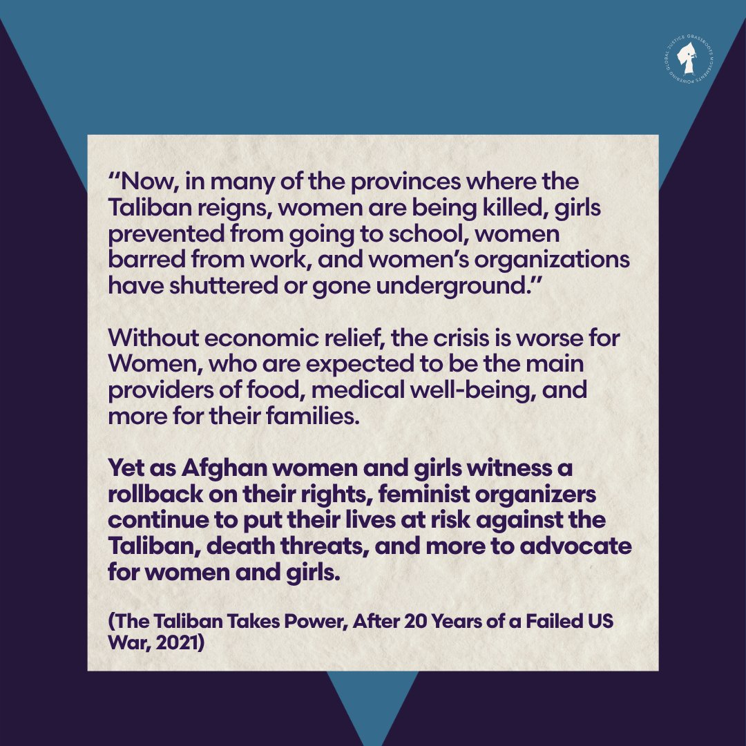 MADREspeaks's tweet photo. The US war on terrorism did more damage to Afghan women's and girls' rights than its claim to protect them. 
As the crisis worsens and communities see a rollback to their human rights, the US has a responsibility to repair the harm it has exacerbated. https://t.co/ZMfvv8PLXT