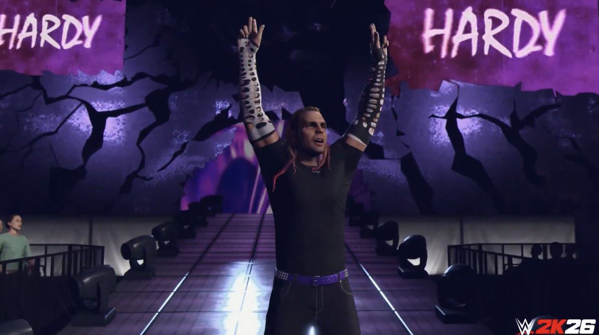 TPWSpodcast's tweet photo. #WWE2K26 

First LOOK at Jeff Hardy 2000!
Available Via Premium Track - RSP 4 https://t.co/3wKA2LVVha