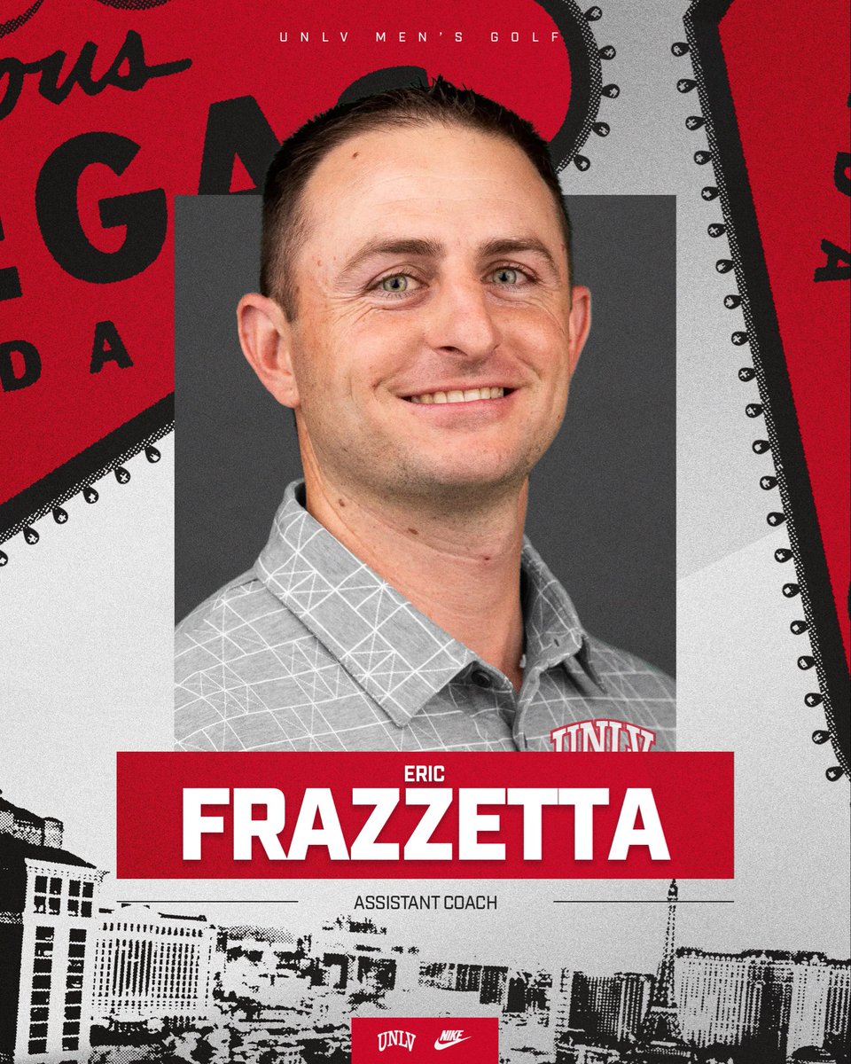 UNLVGolf's tweet photo. Welcome our new assistant coach Eric Frazzetta to the Rebel family‼️

He previously served in the same role at Cal Poly under former Rebel assistant coach Philip Rowe.

📰 ➡️ https://t.co/snC2jt48nl https://t.co/pNcwDg4tcS