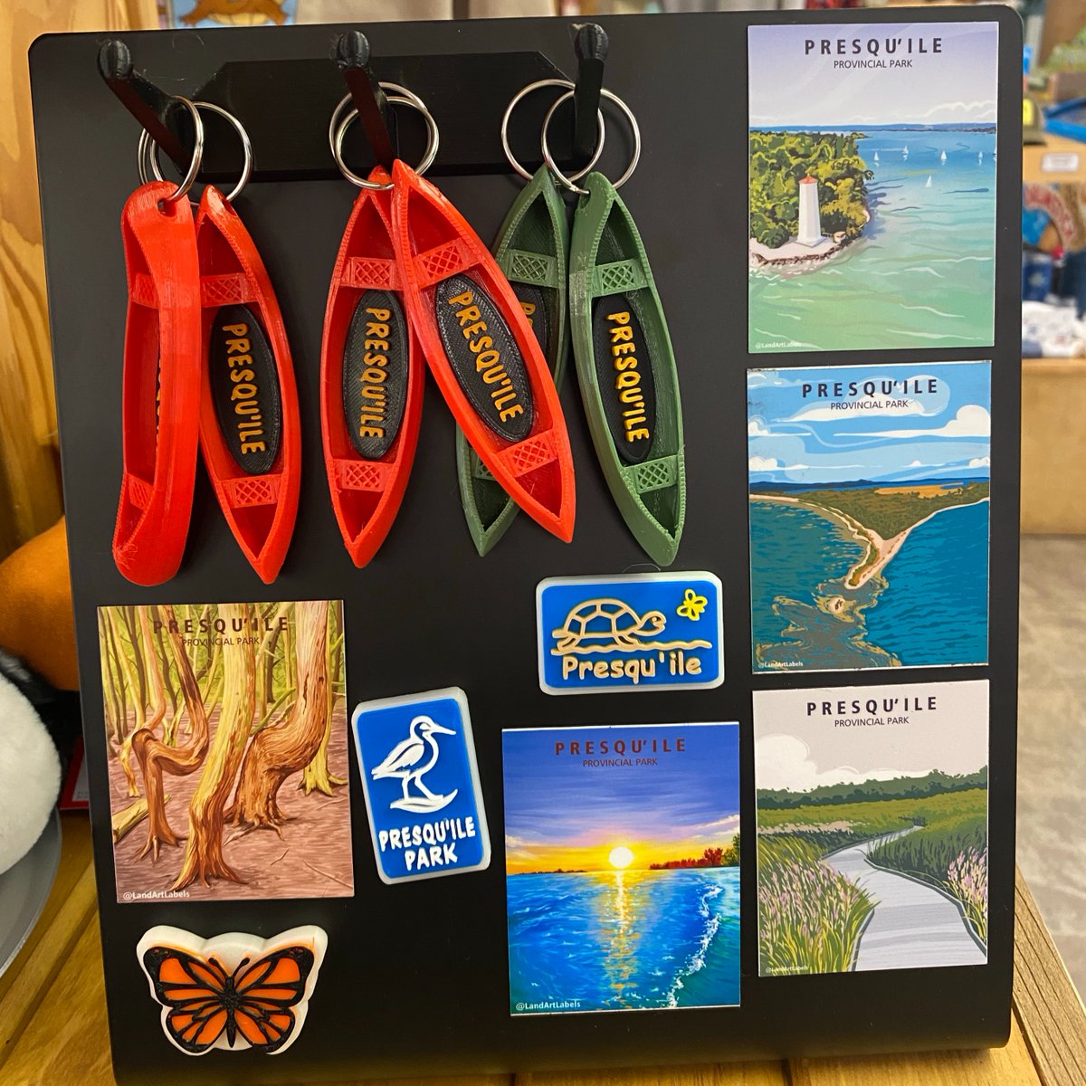 PresquilePP's tweet photo. 📍Take a Piece of Presqu'ile Home With You! 

🧲 New Presqu'ile magnets featuring park scenes and wildlife
🔑 Unique key chains inspired by camping, paddling, hiking, and the natural beauty of Presqu'ile

🏕️ Available while supplies last in the Park Store. Open daily: 8am - 9pm https://t.co/87fPz8NWzU