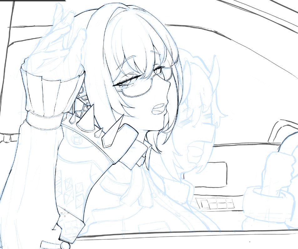 ArtsRunni's tweet photo. Line art’s going well. #zzzero #yanagi https://t.co/rOjsY7Goki