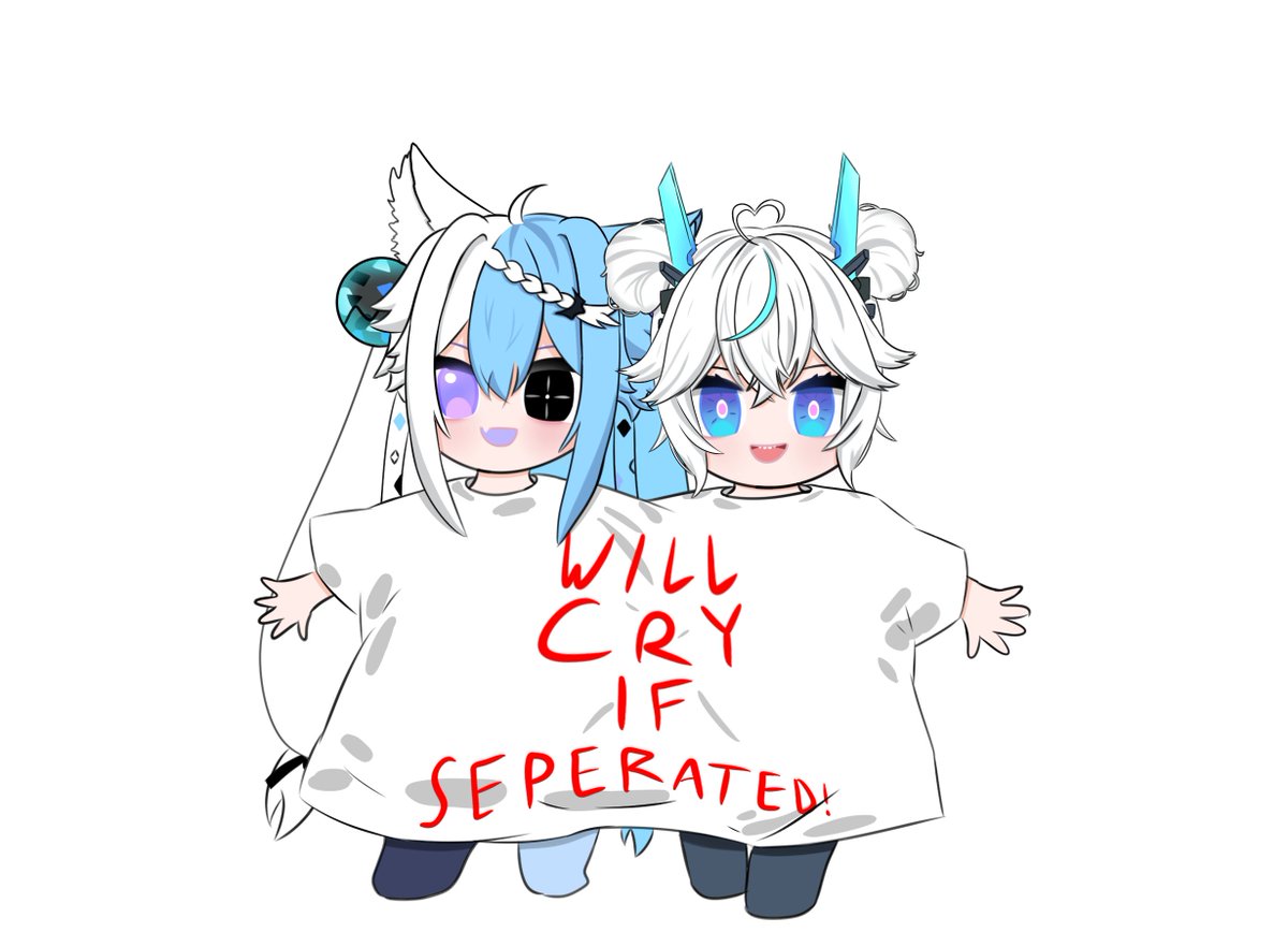 limitIiss's tweet photo. Best Fwends! 🩵🤍 #aquwarium #honeiart https://t.co/75mG3ot7fT