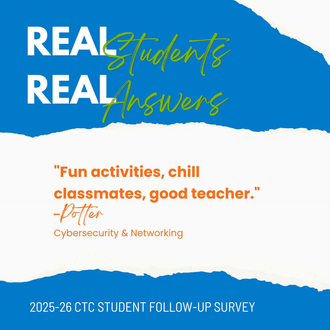 muskegonctc's tweet photo. We could tell you the CTC helps students discover their future... Or we could let our students do the talking. ๐ #FutureFocused https://t.co/25I4Jg1bCO