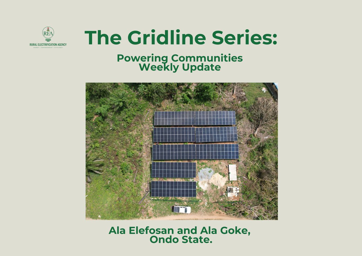 abbaaliyu_'s tweet photo. Every single day, somewhere in Nigeria, another community moves from waiting for electricity to living with it. That is what keeps us going.

With the energisation of the 234kWp and 120kWp solar mini-grids in Ala Elefosan and Ala Goke, Ondo State, delivered by Protergia Energy under the REA-DARES Programme, an additional 1,490 homes and businesses now have access to reliable, clean electricity.

It may look like just a few more kilowatts on paper, but every kilowatt we deploy represents new opportunities for businesses to grow, students to learn, healthcare to improve, and local economies to thrive. This is how we bridge Nigeria's energy access gap, one community, one connection, and one project at a time.

Our work at the Rural Electrification Agency is driven by the simple belief that no community should be left behind. Every mini-grid we deploy brings Nigeria one step closer to our shared national aspirations of universal electricity access by 2030, 30,000MW of electricity generation, and net-zero emissions by 2060.

I commend Protergia Energy, our development partners, and everyone working tirelessly to turn these ambitions into reality. The journey continues, and every new project reminds us that meaningful progress is built one community at a time.

#RenewedHopeAgenda #DARES #MiniGrids #EnergyAccess #RenewableEnergy #NetZero2060 #UniversalEnergyAccess #REA #AbbaAliyu