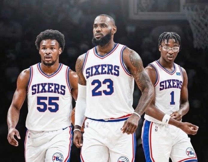 FullTimeSprts's tweet photo. Would you want to see LeBron’s family join him in Philly? https://t.co/rFFhjT5WAz