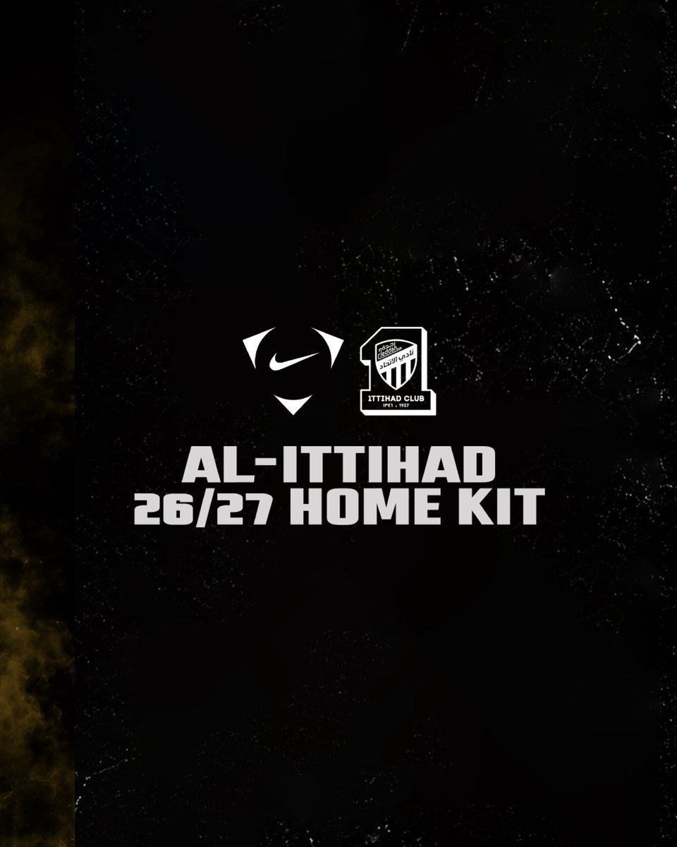 ittihad_en's tweet photo. Introducing the 26/27 Home Kit 🟡⚫️

Inspired by a club that has always faced the greatest challenges with confidence, turning ambition into achievement.

Equipped with the latest Nike AERO-FIT technology, allowing you to Unleash The Tiger on and off the pitch 🐅

Available now at the Official Online Store and Official Club Stores – Jeddah Park & Club Store 🔗
https://t.co/9okSMJ3Jgi