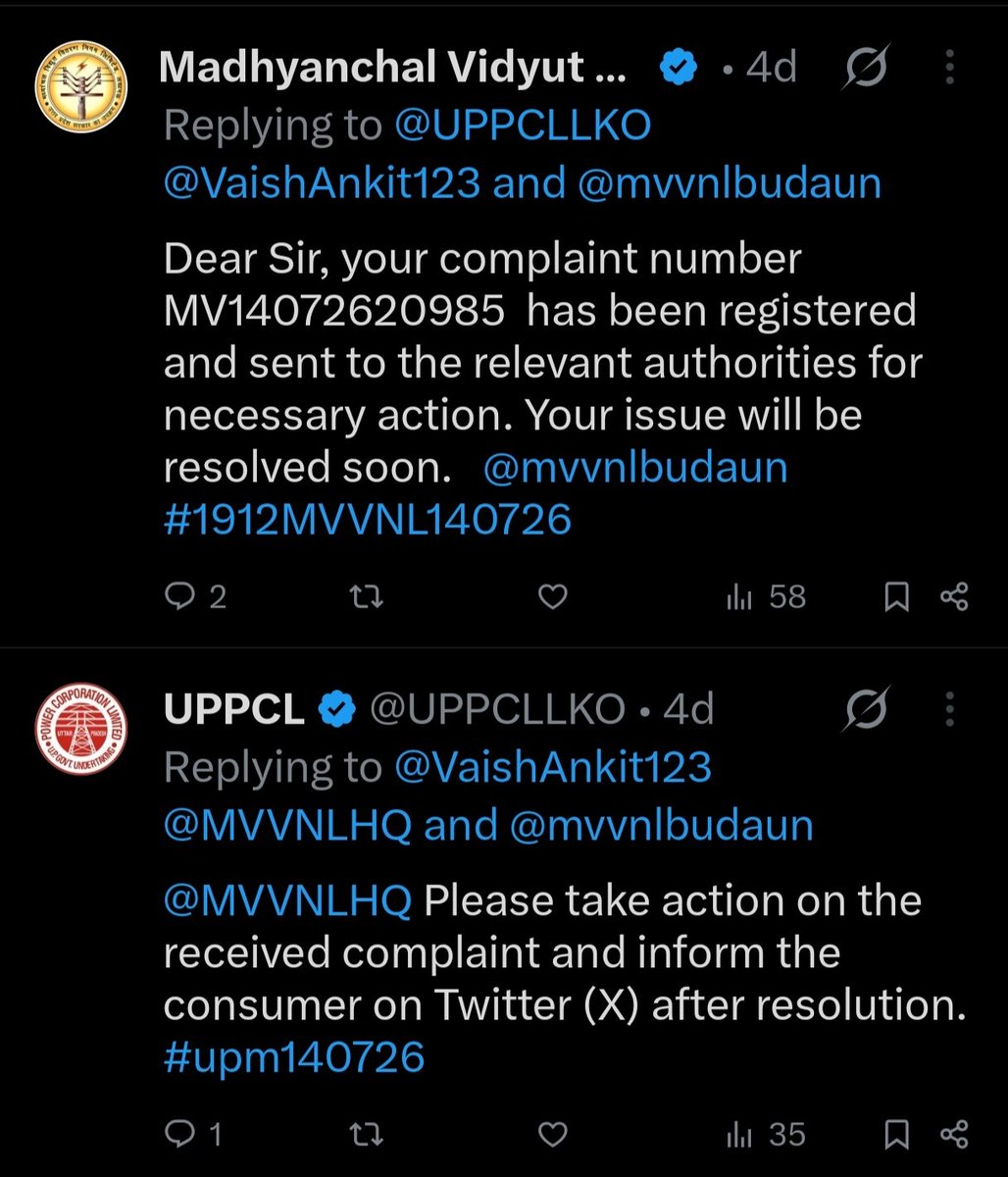 VaishAnkit123's tweet photo. @UPPCLLKO @CMOfficeUP @EMofficeUP @aksharmaBharat @mduppcl I am completing 6th times on tillfree no.  has resolved your complaint any action taken or no Wire changed Wire are burst in the Box and no  response from the team given application in writing many times 
Account I'd 282685300
Mob. 8475098797
station Meeraji Chowki Badaun U.p https://t.co/JtnDxLr4JL