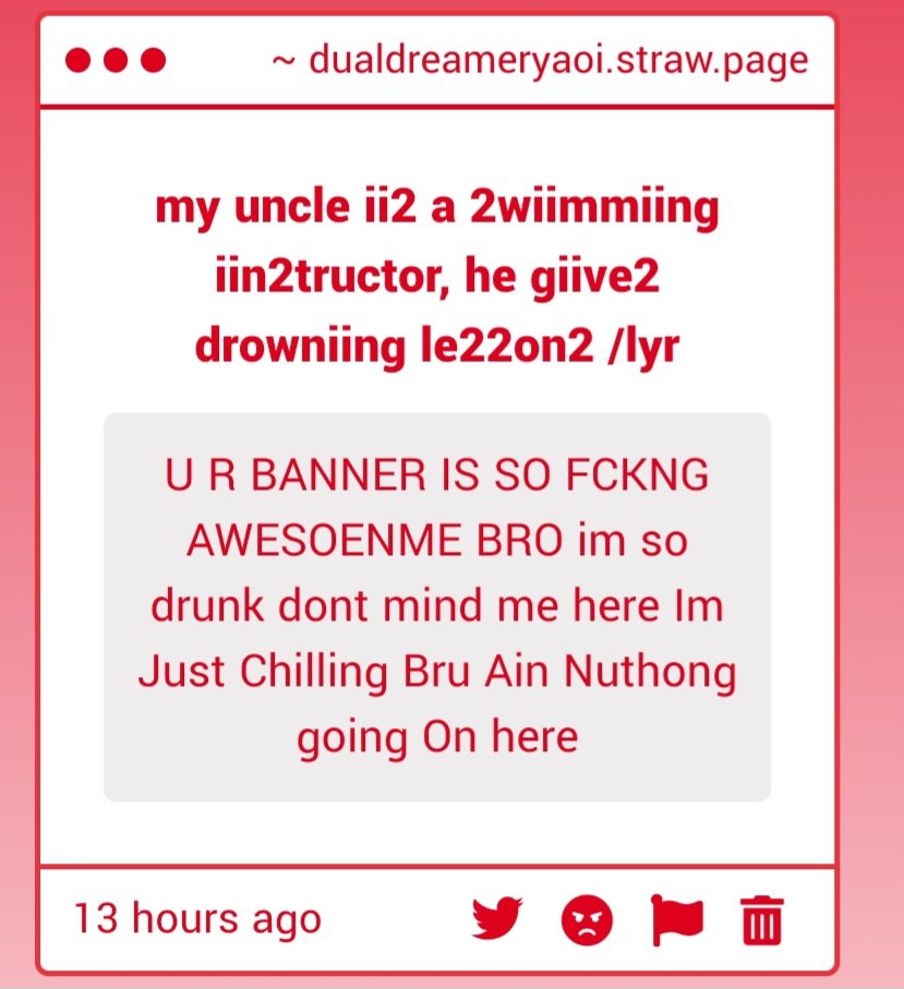 latulippyrope's tweet photo. thank2 bro ii put iit there cuz the beer2 liiterally have 2olluxe2 2iign on iit. dont miind the 2udden giimmiick downgrade iim out of home for a week and  ii dont have my puter wiith the exten2iion. well ii HAVE fiirefox 2o ii can put iit on my phone but iim ju2t two lazy two https://t.co/rvPXtpg7iQ