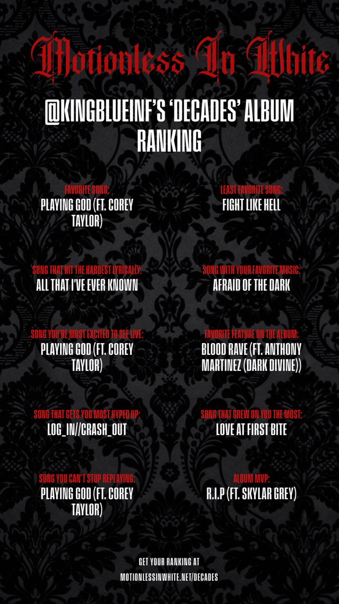 KingBlueINF's tweet photo. @MIWband Love this new album! Constantly looping it in my car, windows down at max volume. 😎 This list was tough! Haha!!! https://t.co/bqb90I2qoe