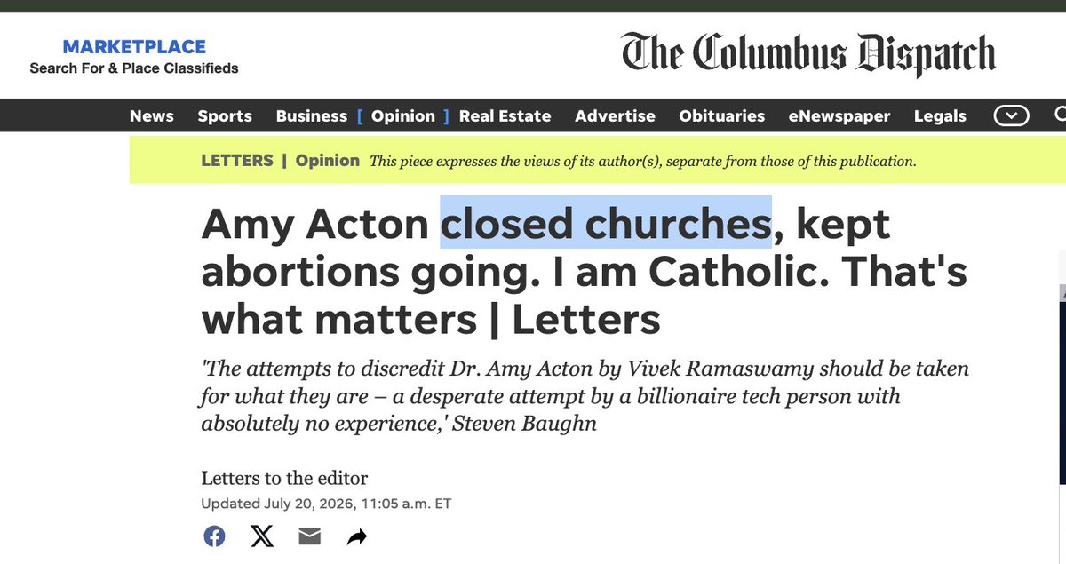 jake_zuckerman's tweet photo. It is just a lie to say that that Amy Acton/ODH closed churches. 

There was no government order closing a religious ceremony in 2020. https://t.co/7sdkuvtuIQ