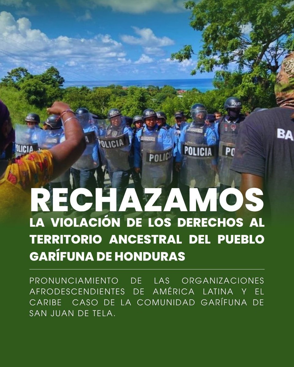 ODHA_Ecuador's tweet photo. Desde ODHA exigimos el respeto de los territorios del Pueblo Garifuna en Honduras. El Estado de Honduras debe garantizar los derechos de los pueblos. Alertamos a la comunidad internacional de la persecución y judicialización de los y las defensoras  @Congreso_HND
@ONU_derechos https://t.co/WomWkhcpt6