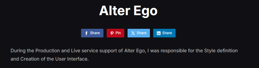 ThisIsMeshy's tweet photo. Found a dev's portfolio and it seems Alter Ego is cancelled, you can interpretate this in different ways though. https://t.co/cRyepOF71B