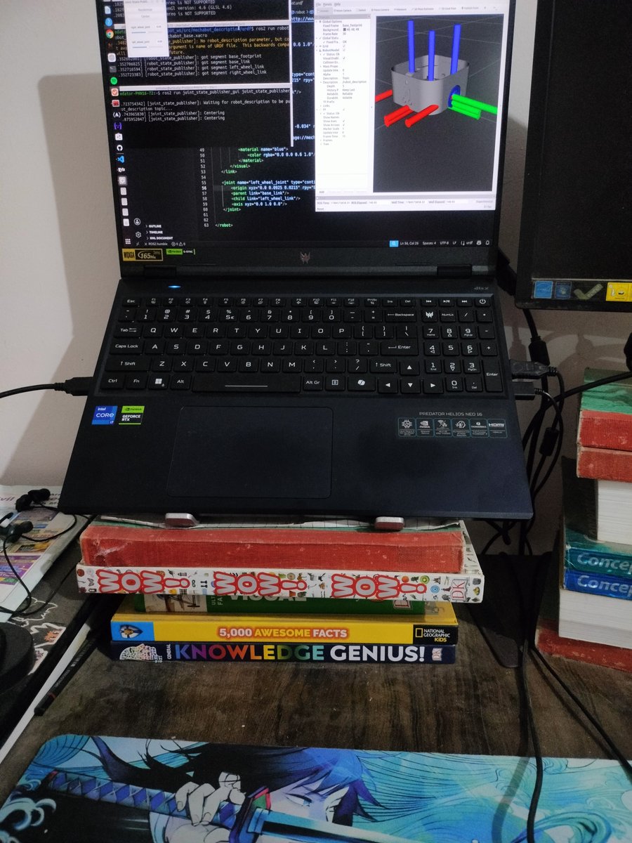 explicit_soul_'s tweet photo. Day-32
-did 2 lectures of simulation controlled the amr in rviz
-practiced solidworks
-practiced python
-did not do another lecture of linear algebra revised concepts i am weak in
-went to gym, it was good session & protein done
#Robobtics #LearningInPublic #PhysicalAi https://t.co/NlWhPhyRF6