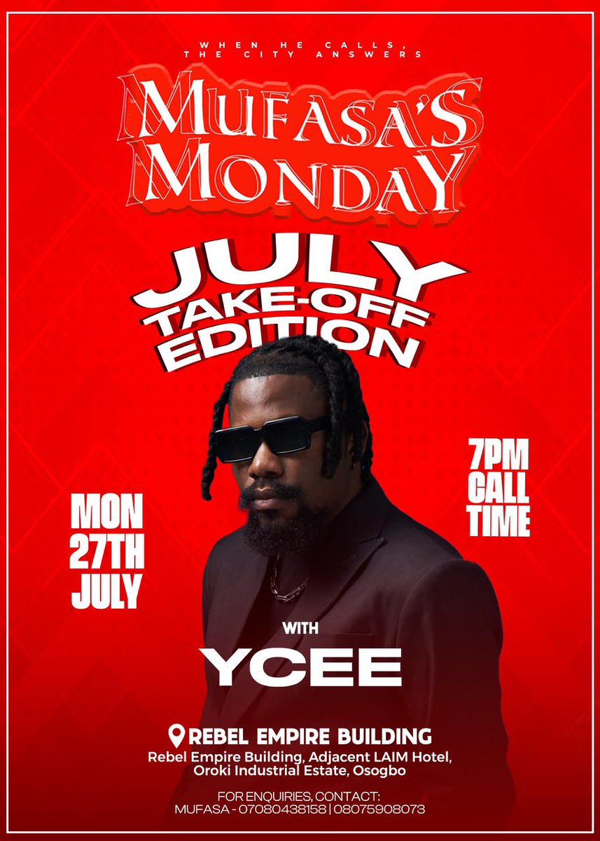 InsideOsogbo's tweet photo. If you are single and you are INSIDE ÒṢOGBO, check Frame 1 for the testimonial of the newly married couple that met at a previous edition of MUFASA'S MONDAY. This July edition will take place on Monday 27th July, 2026, at Rebel Empire. 

Make plans to attend and get ready to meet the love of your life. 🥂🥂🥂

#InsideOsogbo