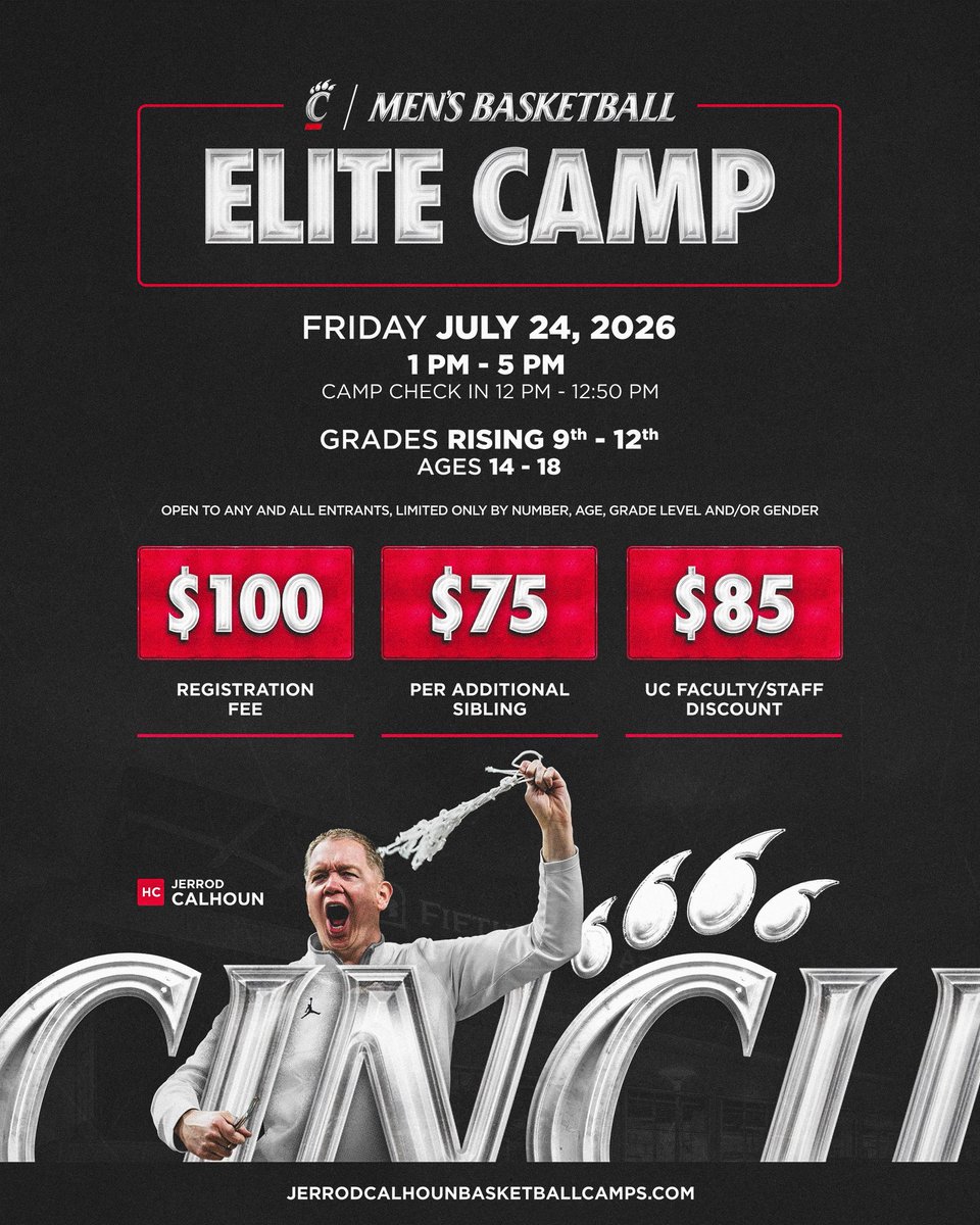 GoBearcatsMBB's tweet photo. Last call! Sign up for Friday's Elite Camp while spots remain.

More info: https://t.co/6tlpAJGb3o https://t.co/hQtNO9WW7z