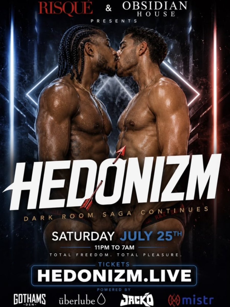HESASCORPIO's tweet photo. 🔥THIS SATURDAY NIGHT🔥
HEDONIZM: DARKROOM SAGA

Saturday, July 25 11 PM - 7 AM
• 344 Maujer St, Brooklyn, NY
One night, unforgettable experience. 
Don't miss it.‼️‼️
Tickets: https://t.co/PBFmH2XVz7
@GothamsDen @RisqueXYZ https://t.co/e07M8O7u4u