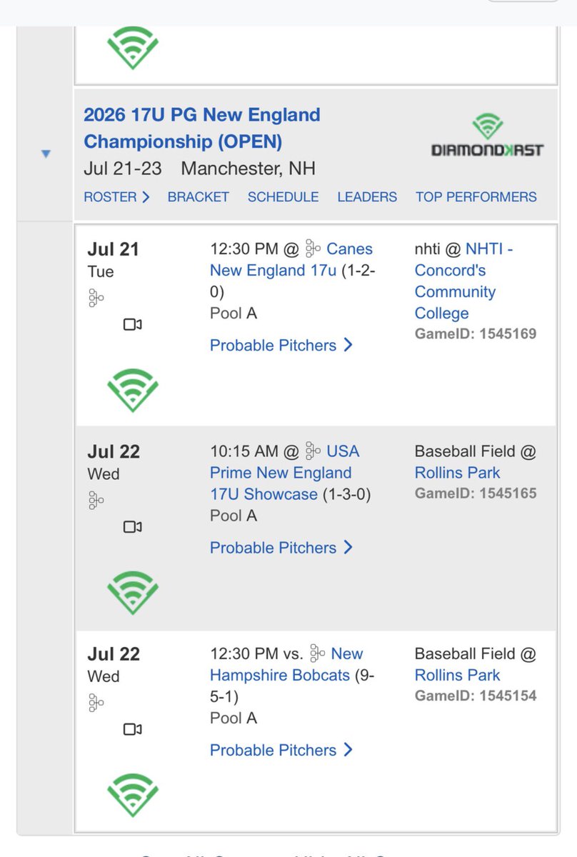 jprenguber4's tweet photo. 🚨Uncommitted 2027🚨 • MIF • Drury High School • 5’10 155 Ibs • 3.7 GPA • Senior Captain

My schedule for the next couple of days at the 17U PG New England Championship in Manchester NH! I’ll be playing for my team Rip City Academy and wearing jersey #4!  
This will be my teams last tournament for the summer!

@RipCityAcademy @bsblbluebook @CoachBeede @PBNewEngland @PerfectGameUSA @PG_NewEngland @PG_Tourney @BUncommitted @PBNewEngScout @nextlevelbb @FlatgroundBats 
#2027uncomitted
#beseen