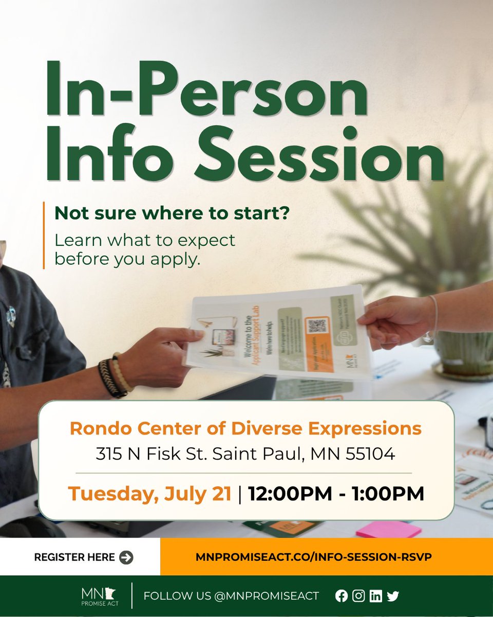 MNPromiseAct's tweet photo. Tomorrow is one of the few opportunities to learn about the MN PROMISE Act Grant in person.

Many business owners still have questions about eligibility, required documents, available resources, and what it takes to apply. If you've been waiting for a chance to get answers face-to-face, this session is for you.

Take advantage of this opportunity to learn more about Round 2, ask questions, and better understand the application process.

Bring your questions and invite another small business owner who may benefit from attending.

Space is limited. Register now.
🔗 Link: https://t.co/zb7S40Js2E
