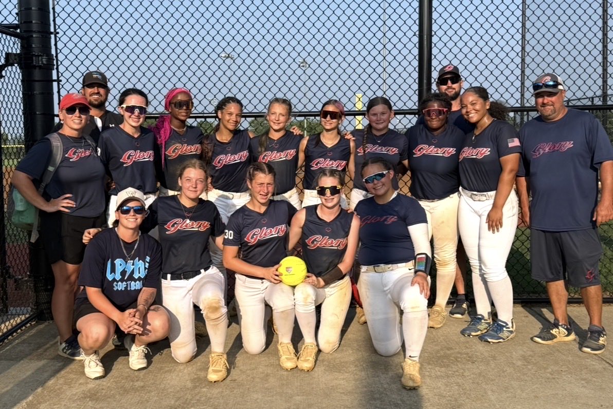 EmilyGurzo's tweet photo. What a weekend!  We ended in 5th place out of 37 teams in Eastern Nationals!  We fought hard over 4 days and I loved every moment of this week with my team!  We made so many memories off the field too - from the team party, to SixFour3 training during the wildfire smoke delay, to a huge team dinner the following night.  Thank you so much to my coaches and teammates for making it an unforgettable season!  Can’t wait to run it back in a few weeks!  Let’s go G’s!!! 🥎❤️🤍💙
@AmandaJ44734436 @SuzyWillemssen @VAGloryFP @SF3Softball @USASoftball @LineDsoftball @ExtraInningSB @PrepSoftball