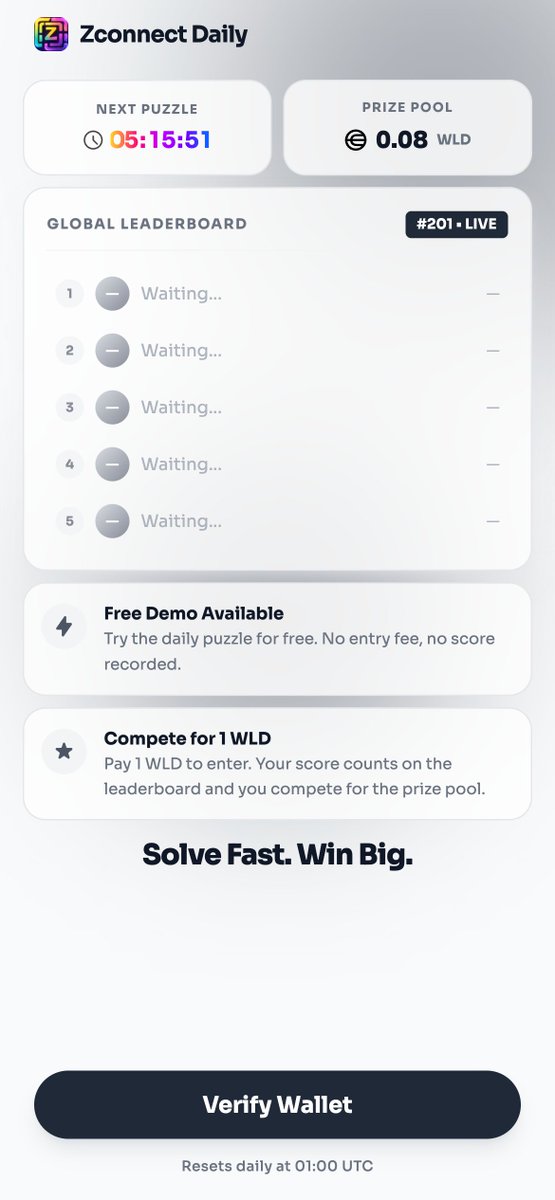 ZconnectWLD's tweet photo. New interface, new identity, same addiction. ✨ Our new look for Zconnect Daily is finally here come for the puzzles, stay for the glow-up. #Zconnect #DailyPuzzle #UI https://t.co/0nnsZV3was