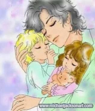 AnimetrendsLA's tweet photo. En el año 2007, Michael Jackson se emocionó ante un dibujo que le hizo por un fan japonés donde aparec��a junto a sus hijos.

Michael Jackson es muy querido en Japón.

Arte de @tareneko14 https://t.co/xk3aMtJo8D