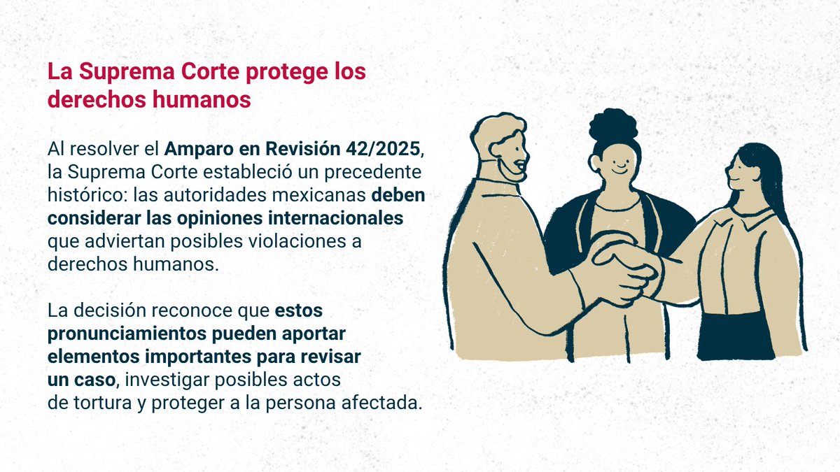 ddhh_scjn's tweet photo. 🌐 Los estándares internacionales de derechos humanos también orientan la actuación de las autoridades nacionales frente a posibles violaciones graves.

Considerarlos fortalece la investigación, la protección de las víctimas y el acceso a la justicia. ⚖️

#NoALaTortura #DGDHJP https://t.co/NZlPDp5xFP