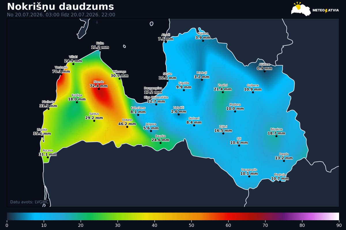 MeteoLatvia's tweet photo. Talsu novadā ļoti stiprais lietus izraisījis zemāko vietu applūšanu, un izskalojis grants ceļu posmā Dursupe-Oksle.

Nokrišņu daudzums tur šodien sasniedzis 72–75 mm, kas atbilst visa jūlija normai. No rīta tika izplatīts oranžais brīdinājums un šūnu apraide.

📹 @spaggetti_john https://t.co/PmoU6VeODv