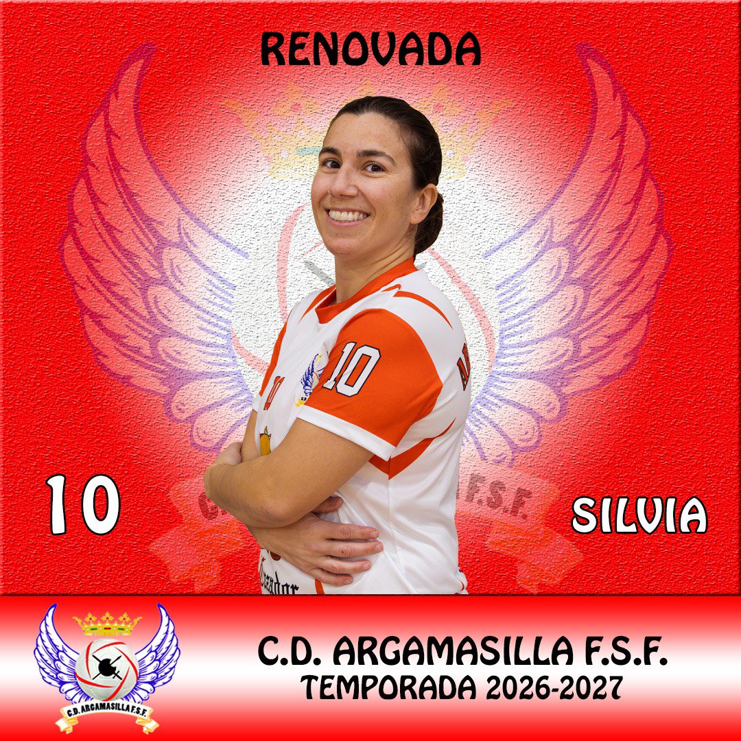 ArgamasillaFSF's tweet photo. RENOVACIÓN:

Otro año más Silvia, la capi, la veterana, la que lleva toda una vida aquí, seguirá dejándose la piel en cada partido, siendo un muro en defensa y una pieza clave en el ataque.

1, 2, 3,… ¡Equipo! https://t.co/Pn0T5527qn