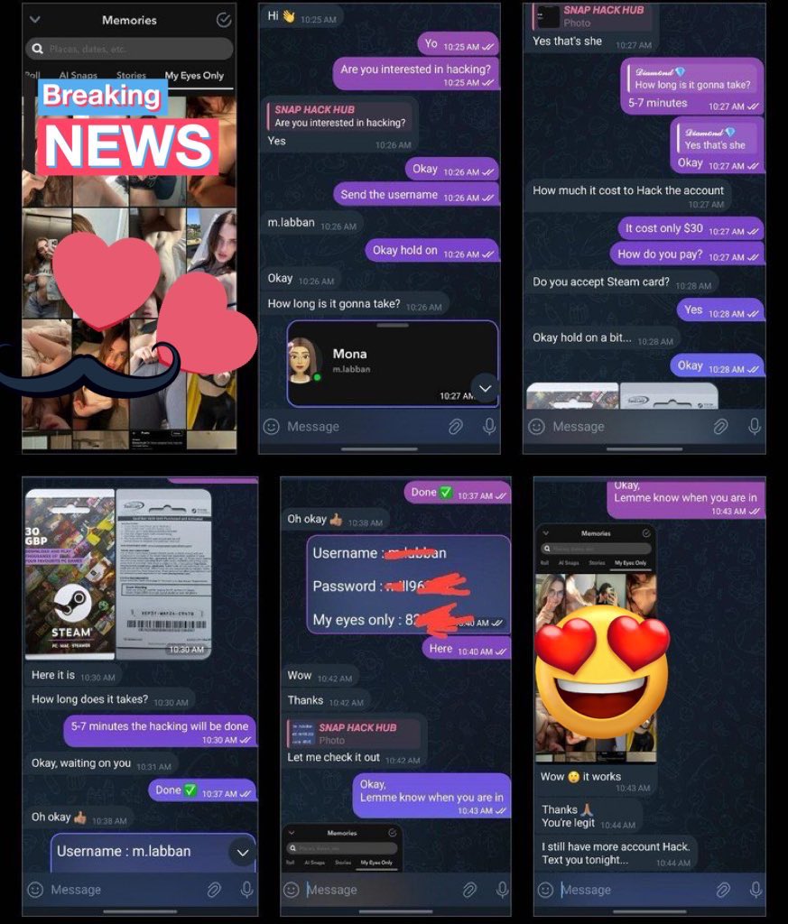 EffeDenis's tweet photo. get into her Snapchat memories to catch a cheating partner, view "My Eyes only" Remains undetected during a brute-force!!
what she got in her eyes only.><
#momson #nolimits #snaphack #teenagegirls #buyingcontent  #paypigs #findsub #wataa  #spain        �  #monkeyappwins https://t.co/IS2vYGblEQ