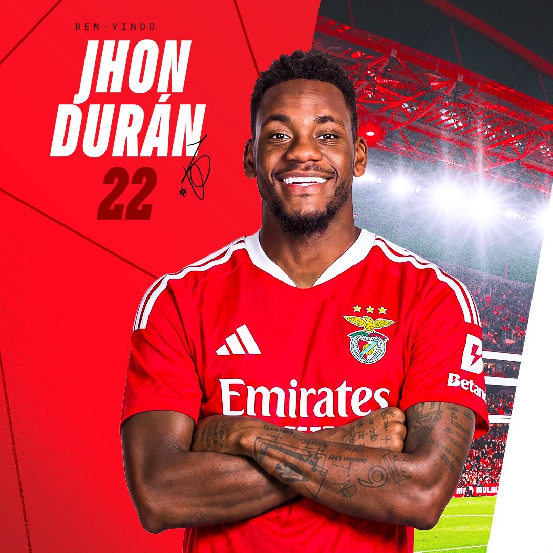lemarcaspors_'s tweet photo. RESMİ | Jhon Durán, Benfica'da. https://t.co/Ngx95Vr0VS